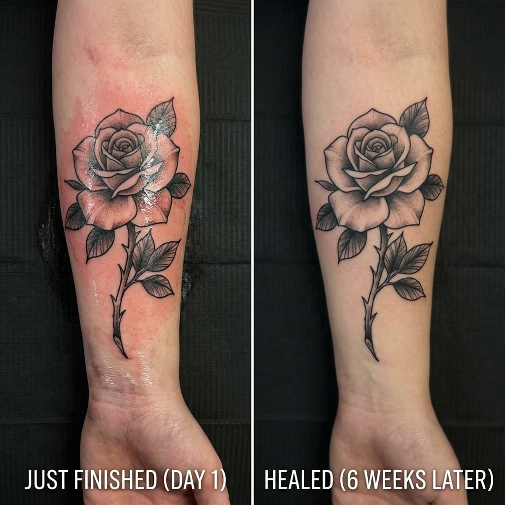 Rose Forearm – Healing Journey - After